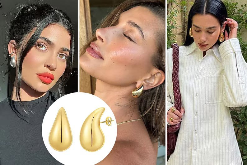 2024's Hottest Accessory Trend. New Chunky Gold Raindrop Bottega Earrings