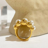 18K Gold Plated Baroque Pearl Chunky Vintage ring - Purrfect Bling