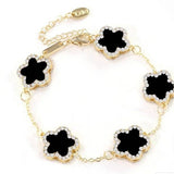 Midnight Noir Clover Bracelet