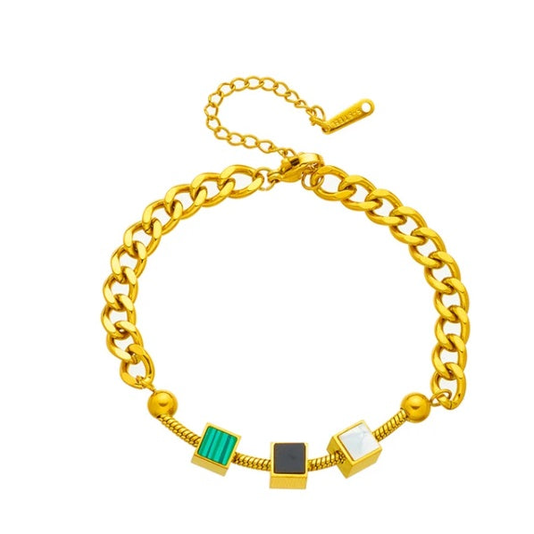 Riviera Triple Cubed Bracelet - Purrfect Bling