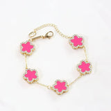Hot Pink Clover Bracelet