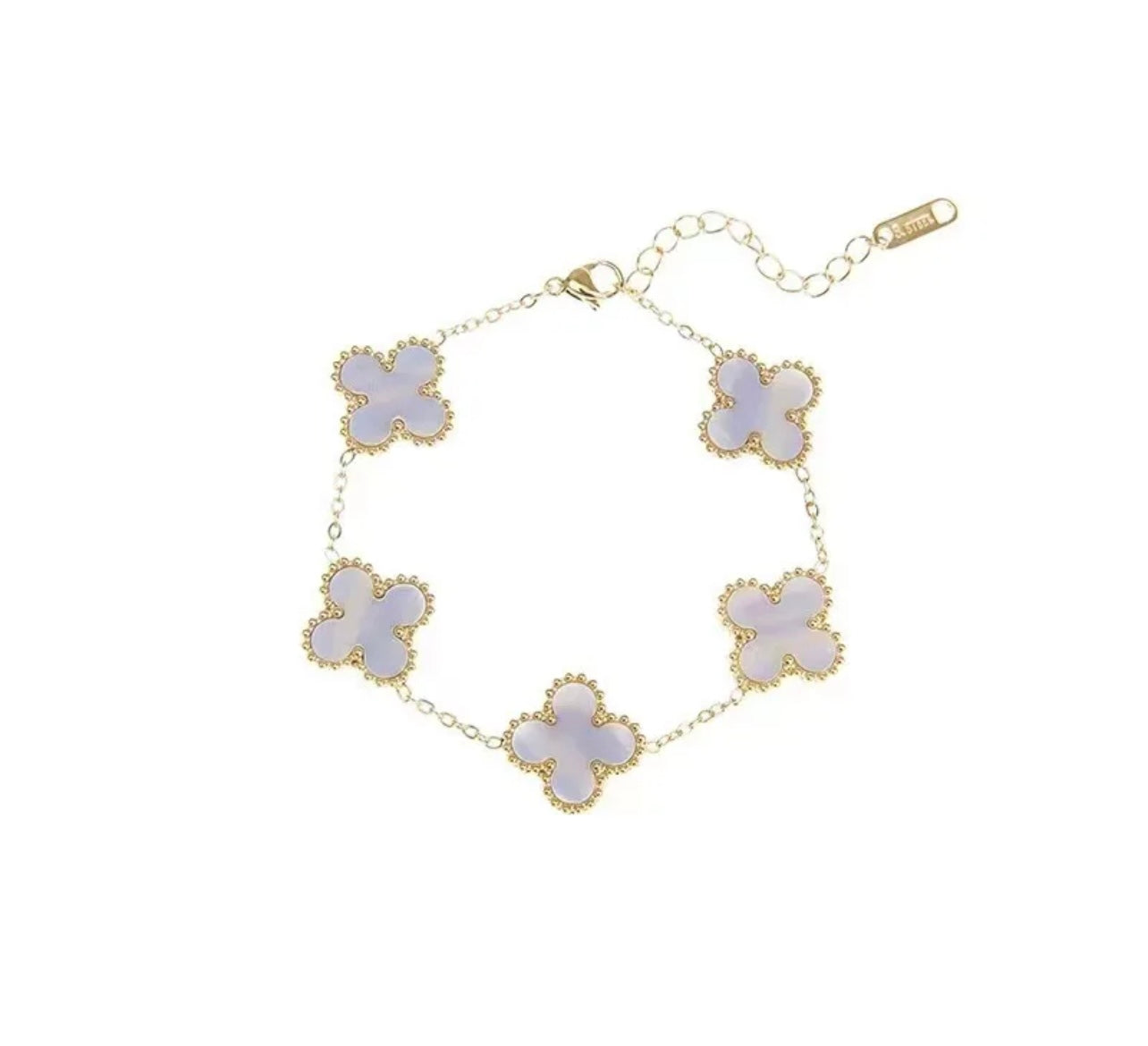 18K Gold Clover Bracelet - Purrfect Bling