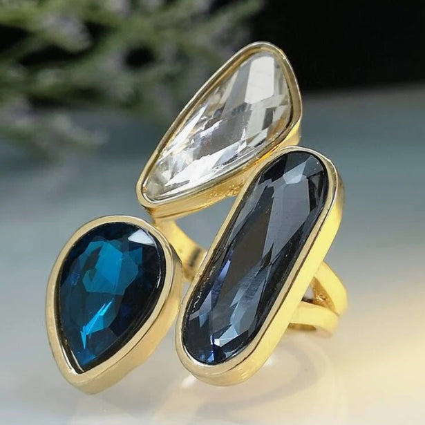 Statement Gemstone Decor Ring - Purrfect Bling