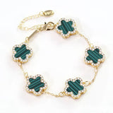 Emerald Luxe Green Clover Bracelet