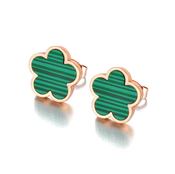 18K Gold Plated Clover Earrings