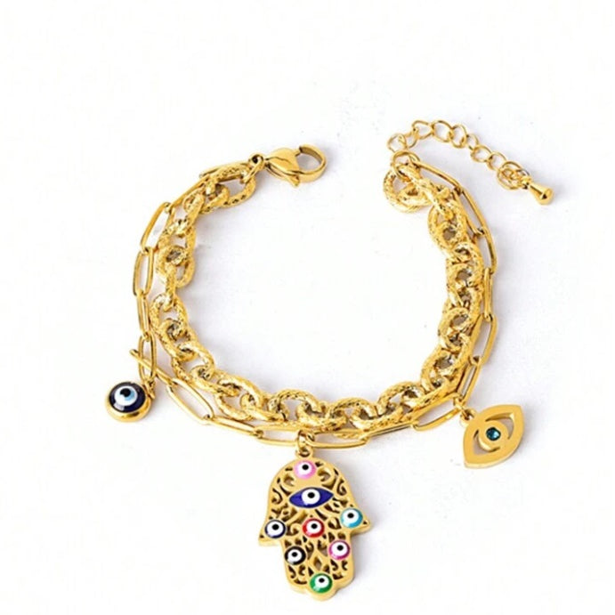 Sahara Mystique Hamsa Eye Bracelet - Purrfect Bling