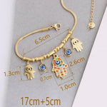 Hamsa 18K Gold Plated Sahara Mystic Eye Hand Bracelet - Purrfect Bling