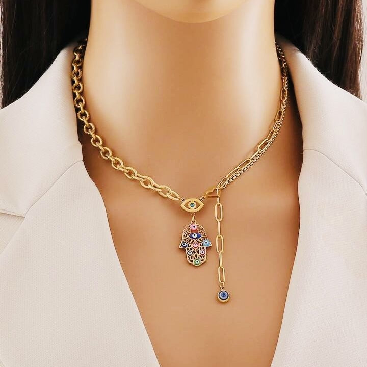 Eye of Serenity Hamsa Necklace - Purrfect Bling