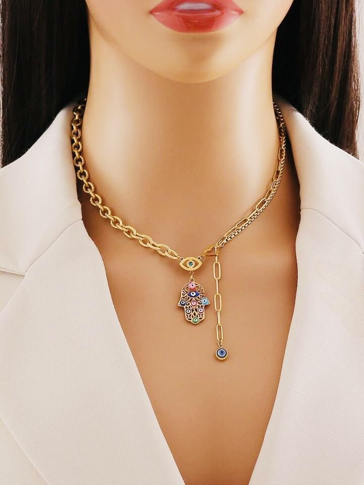 Eye of Serenity Hamsa Necklace - Purrfect Bling