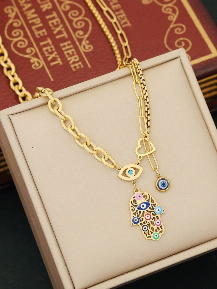 Eye of Serenity Hamsa Necklace - Purrfect Bling