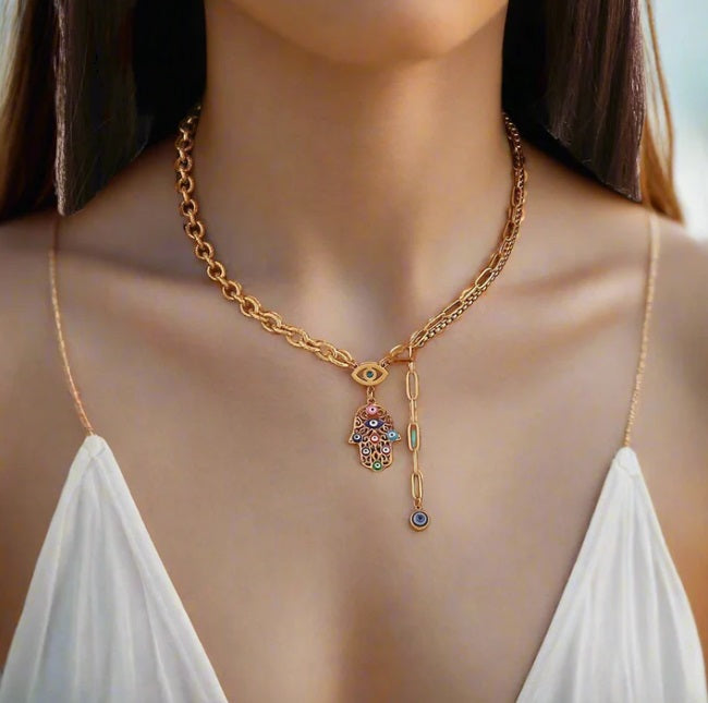 Eye of Serenity Hamsa Necklace - Purrfect Bling