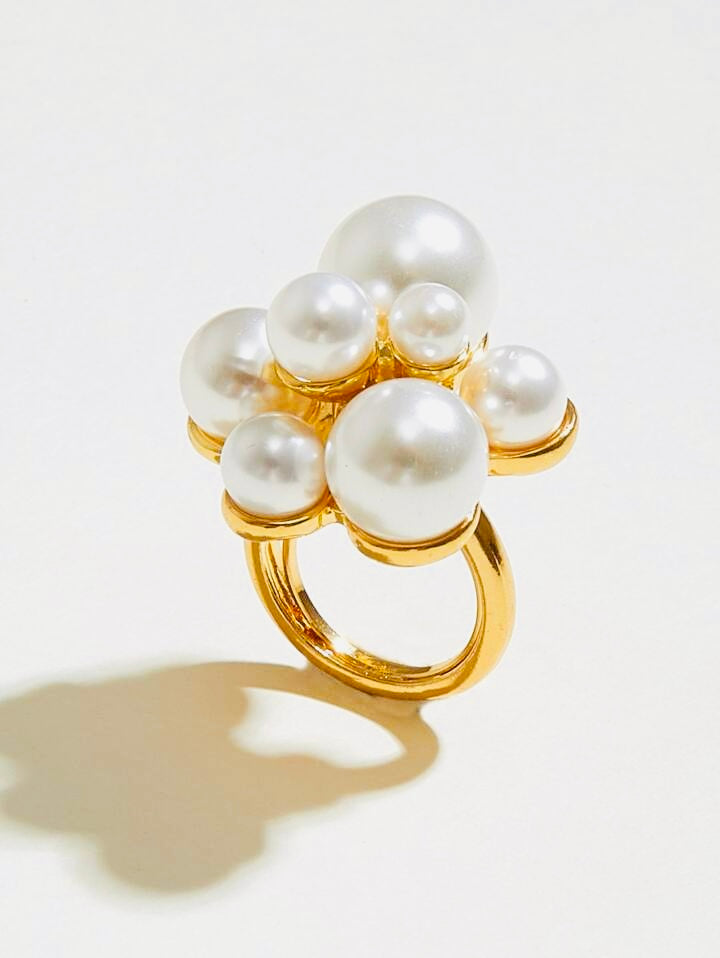 Pearl Blossom Cluster Ring - Purrfect Bling