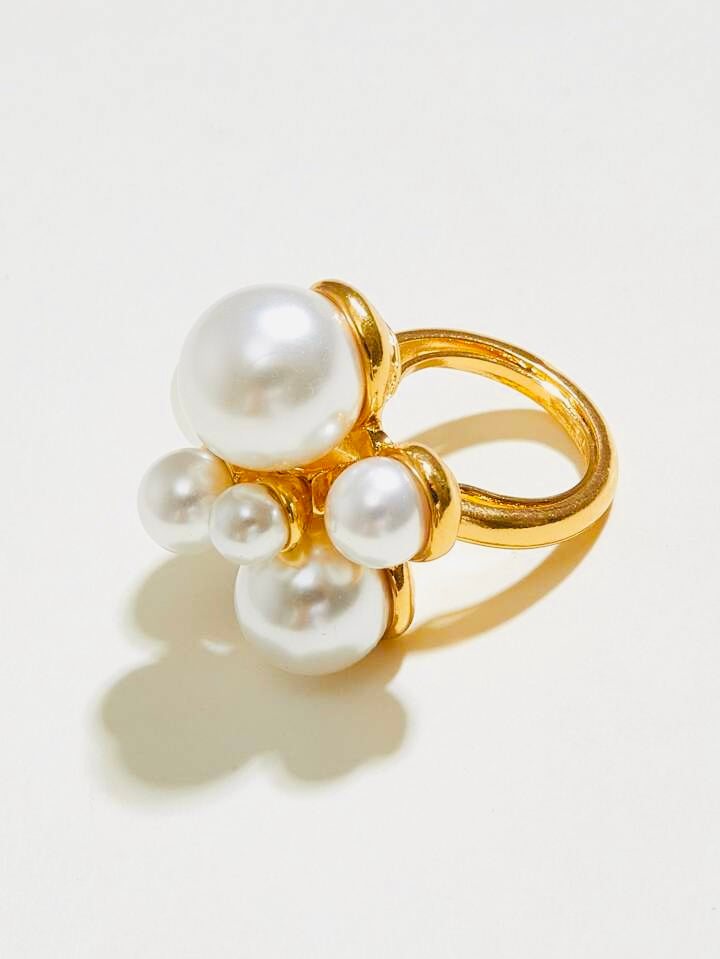 Pearl Blossom Cluster Ring - Purrfect Bling