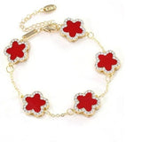 Ferrari Red Clover Bracelet