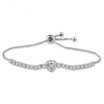 Purrfect Bling Gold Plated Eternal Sparkle Heart Charm Tennis Bracelet. - Purrfect Bling