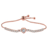 Purrfect Bling Gold Plated Eternal Sparkle Heart Charm Tennis Bracelet. - Purrfect Bling