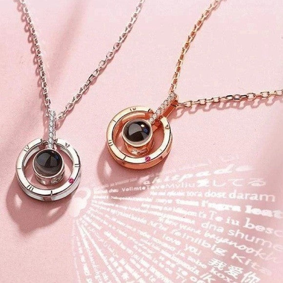 I Love You in 100 Language Projector Necklace Pendant - Purrfect Bling