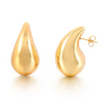 New Chunky Gold Tear Drop, Raindrop Earrings 18K Real Gold Plated Bottega Dupe - Purrfect Bling