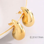 New Chunky Gold Tear Drop, Raindrop Earrings 18K Real Gold Plated Bottega Dupe - Purrfect Bling